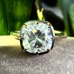 14k Collet Moissanite Ring